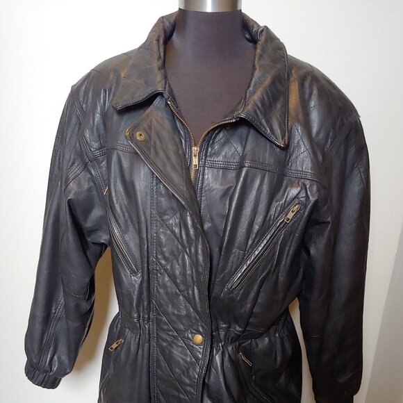 Vintage 80/90s Women's Leather Jacket - Picture 1 of 11